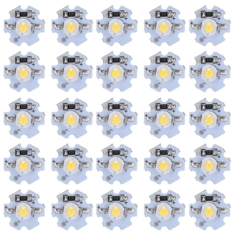 25Pcs 0.5W 5V High Power LED Lamp Bead Light Source Chip with Aluminum PlateNatural Light: 4000‑4500K In Australia - Darrahopens