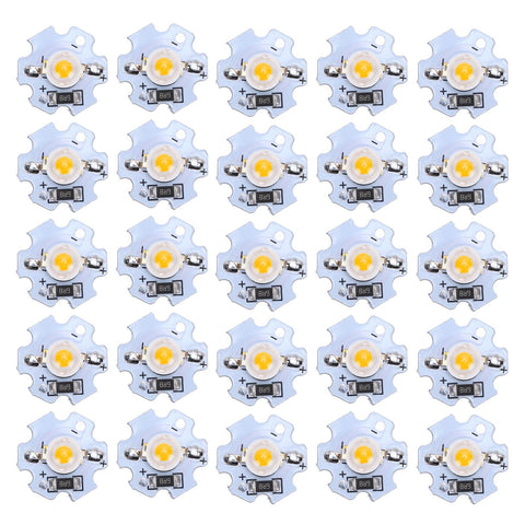 25Pcs 5V LED Chips 200LM 1W High Power LED Lamp Beads for DIY Lighting FixturesYellow Light 588‑590NM In Australia - Darrahopens