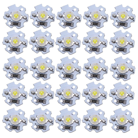 25Pcs 5V LED Chips 200LM 1W High Power LED Lamp Beads for DIY Lighting FixturesPure White 6000‑6500K In Australia - Darrahopens