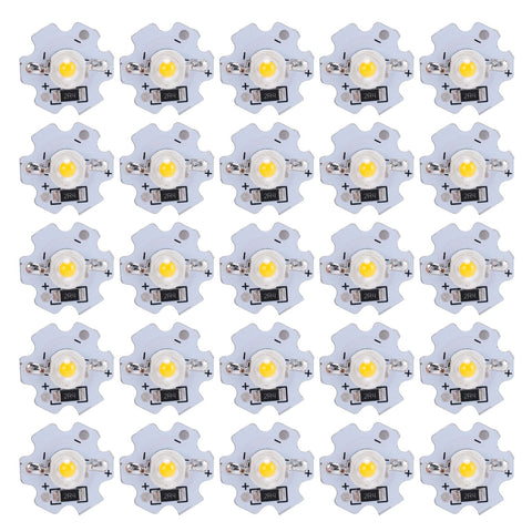 25Pcs 5V LED Chips 200LM 3W High Power LED Lamp Beads for DIY Lighting FixturesYellow Light 588‑590NM In Australia - Darrahopens