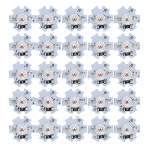 25Pcs 5V LED Chips 200LM 3W High Power LED Lamp Beads for DIY Lighting FixturesRed Light 620‑625NM In Australia - Darrahopens