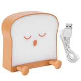 USB Night Light Mini Cute Cartoon Bread‑Shaped Bedside Lamp Phone Holder Stand Brown In Australia - Darrahopens