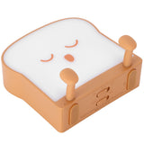 USB Night Light Mini Cute Cartoon Bread‑Shaped Bedside Lamp Phone Holder Stand Brown In Australia - Darrahopens