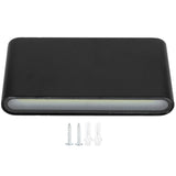 LED Wall Lamp 12W COB Aluminum Outdoor Garden Light Fixture IP65 Waterproof AC85-265V(Black Shell White Light ) In Australia - Darrahopens