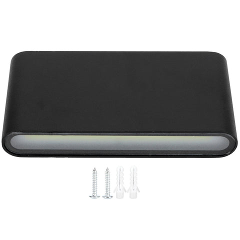 LED Wall Lamp 12W COB Aluminum Outdoor Garden Light Fixture IP65 Waterproof AC85-265V(Black Shell White Light ) In Australia - Darrahopens