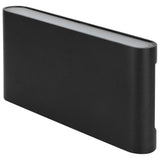 LED Wall Lamp 12W COB Aluminum Outdoor Garden Light Fixture IP65 Waterproof AC85-265V(Black Shell White Light )