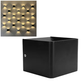 LED Wall Light Outdoor Waterproof IP65 Porch Garden Wall Bedroom Bedside Lamp AC85‑265V 3WBlack Shell Warm White Light