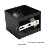 LED Wall Light Outdoor Waterproof IP65 Porch Garden Wall Bedroom Bedside Lamp AC85‑265V 3WBlack Shell Warm White Light