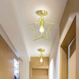 Ceiling Light Five Pointed Star E27 Wrought Iron Hanging Lamp for Corridor Dining Room AC85-265V