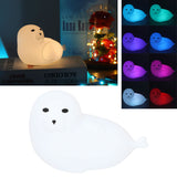 Silicone Bedside Lamp 1.3W Innovative USB Night Light with Colorful Lighting White