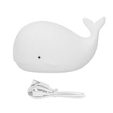 USB Night Light 1.3W Whale Shape 7-Colors Silicone Bedside Lamp for Home Bedroom White In Australia - Darrahopens