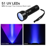 Pet Urine Detector Light Handheld UV Black Light Flashlight Portable Dog Cat Urine Carpet Detec