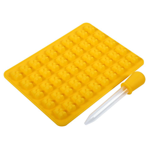 50 Cavities Chocolate Ice Tray Bear Silicone Maker Candy Mold Silicone DIY Mould Tool Yellow In Australia - Darrahopens