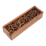 Wooden Pencil Case Box Desktop Stationery Storage Organiser School Office (#1 Swirl Grass Type) In Australia - Darrahopens