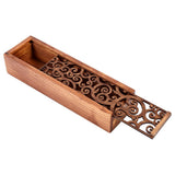 Wooden Pencil Case Box Desktop Stationery Storage Organiser School Office (#1 Swirl Grass Type) In Australia - Darrahopens