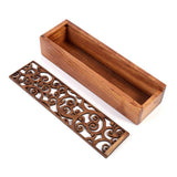 Wooden Pencil Case Box Desktop Stationery Storage Organiser School Office (#1 Swirl Grass Type) In Australia - Darrahopens