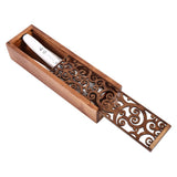 Wooden Pencil Case Box Desktop Stationery Storage Organiser School Office (#1 Swirl Grass Type)
