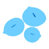 Set of 3pcs Unique Steam Ship Design Silicone Seal Cover Pot Mug Cup Lid Kitchen Gadgets Blue