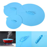 Set of 3pcs Unique Steam Ship Design Silicone Seal Cover Pot Mug Cup Lid Kitchen Gadgets Blue