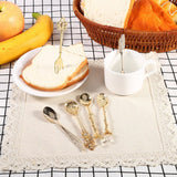 6Pcs/Set Retro Royal Style Metal Mini Coffee Spoons and Fork Kitchen Fruit Accessories Golden