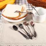 6Pcs/Set Vintage Metal Mini Coffee Spoons and Fork Kitchen Tableware Accessories Red Brass In Australia - Darrahopens
