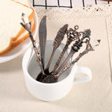 6Pcs/Set Vintage Metal Mini Coffee Spoons and Fork Kitchen Tableware Accessories Red Brass In Australia - Darrahopens