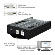 DC12/24V 20A Programmable LED Time Controller 5 Channels Color Adjustable With CD USB Cable