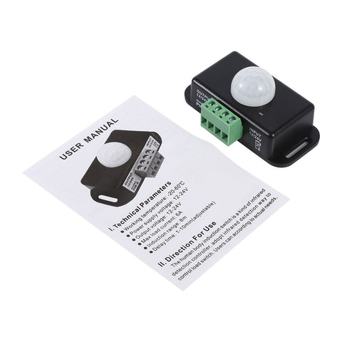 DC 12V/24V Body Security Infrared PIR Motion Sensor Detector Switch for LED Light Strip In Australia - Darrahopens