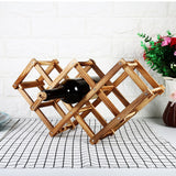 Foldable Wooden Wine Rack Bottle Holder Storage Home Bar Decor Display Shelf For 6 Bottles In Australia - Darrahopens
