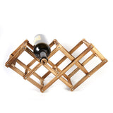 Foldable Wooden Wine Rack Bottle Holder Storage Home Bar Decor Display Shelf For 6 Bottles