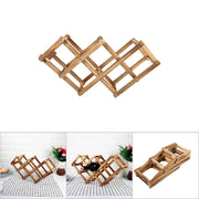 Foldable Wooden Wine Rack Bottle Holder Storage Home Bar Decor Display Shelf For 6 Bottles