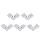 5Pcs L Shape 4pin 10mm Solderless Corner Connectors Adapters For RGB 5050 LED Strip Lights
