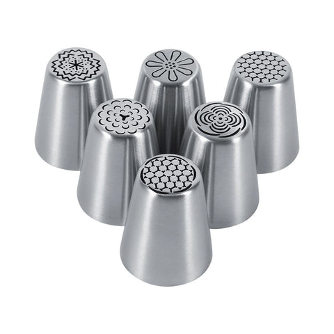 6PCS Stainless Steel Flower Cake Icing Piping Nozzles Decorating Tips Pastry DIY Baking Tools In Australia - Darrahopens