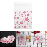 100Pcs/Pack Flower Pattern Wedding Plastic Cookie Biscuit Candy Bag (Oriental Cherry 7 x 7cm )