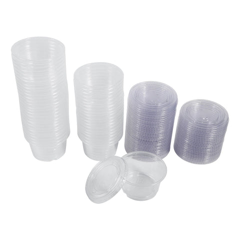 50Pcs Disposable Plastic Clear Sauce Chutney Cups Boxes With Lid Food Takeaway Hot (4oz) In Australia - Darrahopens