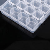 Clear Plastic 28 Slots Adjustable Tablet Medicine Pill Jewelry Storage Organizer Box Container