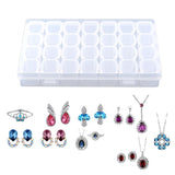 Clear Plastic 28 Slots Adjustable Tablet Medicine Pill Jewelry Storage Organizer Box Container
