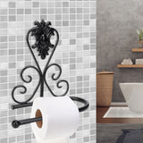Paper Towel Holder Wall mounted Tissue Rack for Kitchen Bathroom (Black)