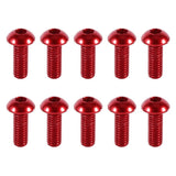 10pcs M3 6-10mm Button Round Head Aluminum Alloy Metric Hex Socket Cap Screw Bolt Red 8mm