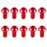 10pcs M3 6-10mm Button Round Head Aluminum Alloy Metric Hex Socket Cap Screw Bolt Red 6mm