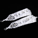 Retro Syle Ivory Lace Flower Bride Bridal Rhinestone Sexy Fingerless Gloves Wedding White In Australia - Darrahopens