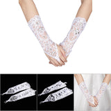Retro Syle Ivory Lace Flower Bride Bridal Rhinestone Sexy Fingerless Gloves Wedding White In Australia - Darrahopens