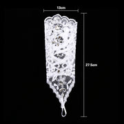 Retro Syle Ivory Lace Flower Bride Bridal Rhinestone Sexy Fingerless Gloves Wedding White