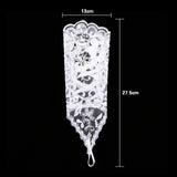 Retro Syle Ivory Lace Flower Bride Bridal Rhinestone Sexy Fingerless Gloves Wedding White
