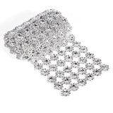 1 Yard Long Flower Shape Diamond Mesh Warp Sparkling Artificial Crystal Rhinestone Ribbon Decor In Australia - Darrahopens