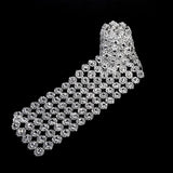 1 Yard Long Flower Shape Diamond Mesh Warp Sparkling Artificial Crystal Rhinestone Ribbon Decor