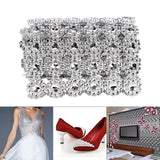 1 Yard Long Flower Shape Diamond Mesh Warp Sparkling Artificial Crystal Rhinestone Ribbon Decor