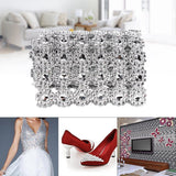 1 Yard Long Flower Shape Diamond Mesh Warp Sparkling Artificial Crystal Rhinestone Ribbon Decor