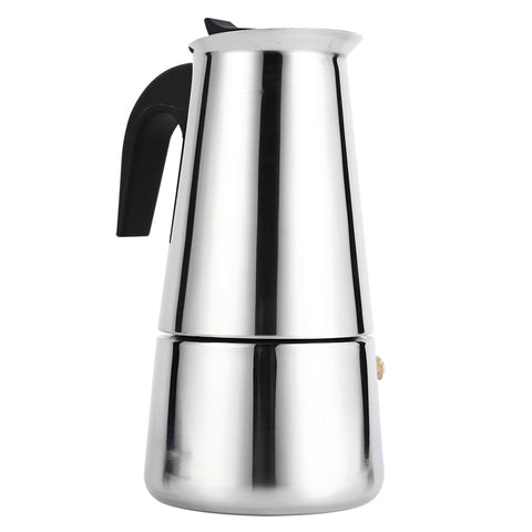 Stainless Steel Percolator Moka Pot Coffee Maker Stove Home Office Use (300ml)