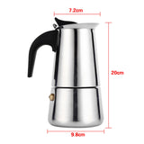 Stainless Steel Percolator Moka Pot Coffee Maker Stove Home Office Use (300ml)